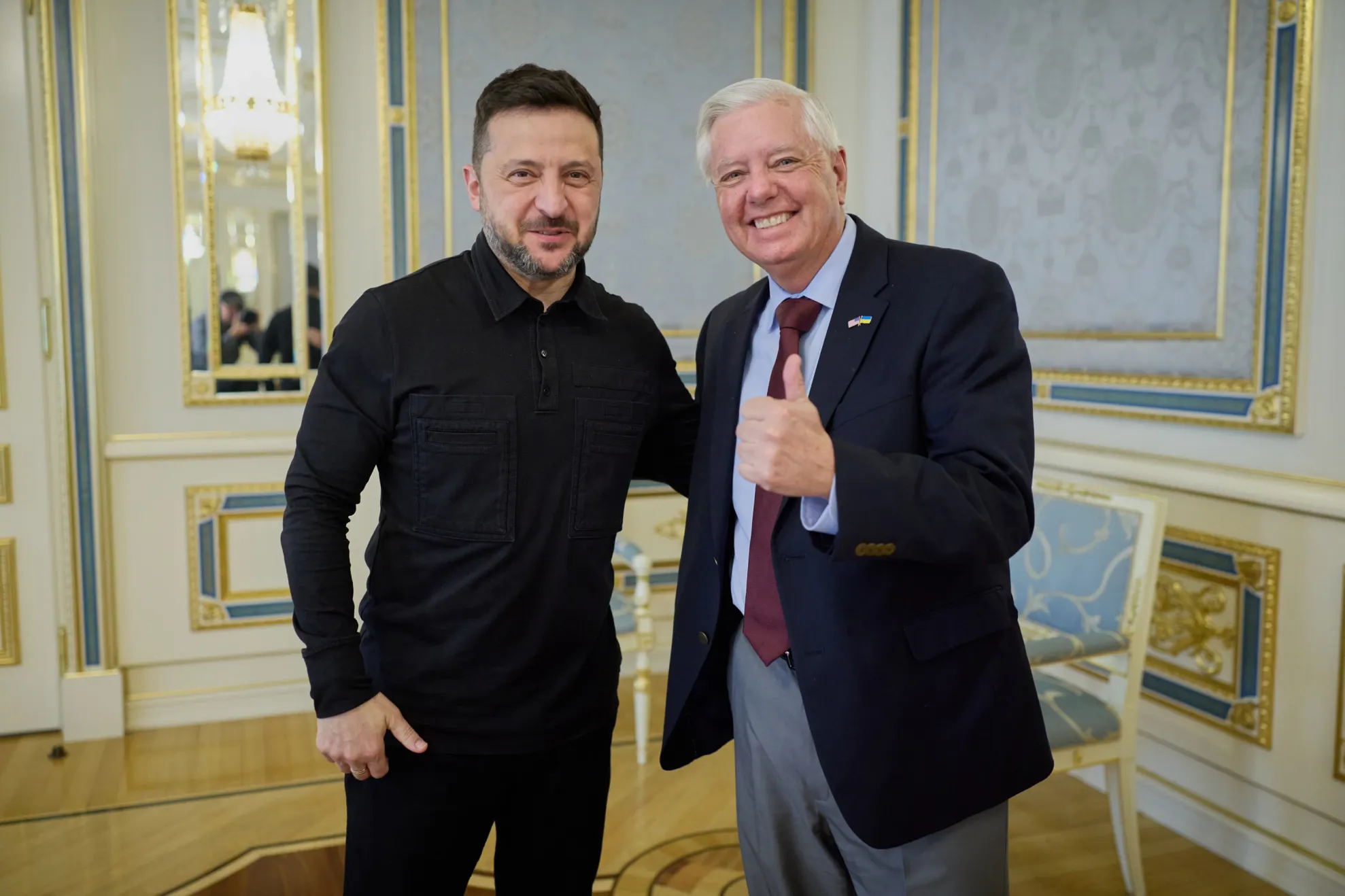 Lindsey Graham alături de Volodimir Zelenski/ Profimedia 