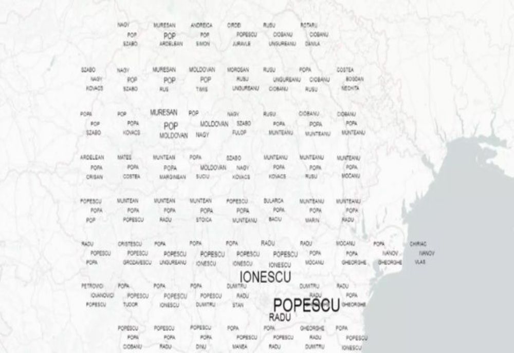 Cele mai populare nume de familie din România. Harta interactivă pe regiuni